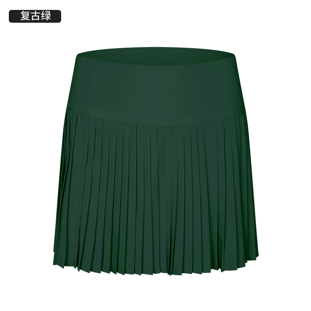 Carefully selected new water-cooled elastic fashionpleated skirt double-layer fashion tape three-point sports pants dk383