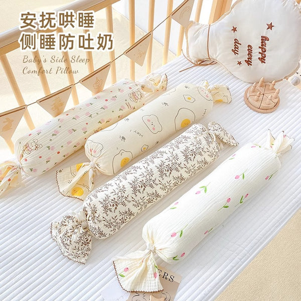 Baby Pillow Pure Cotton Newborn Baby Candy Pillow Soothing Side Sleeping Backrest Pillow Children's throw pillow Anti-jump Removable and washable
