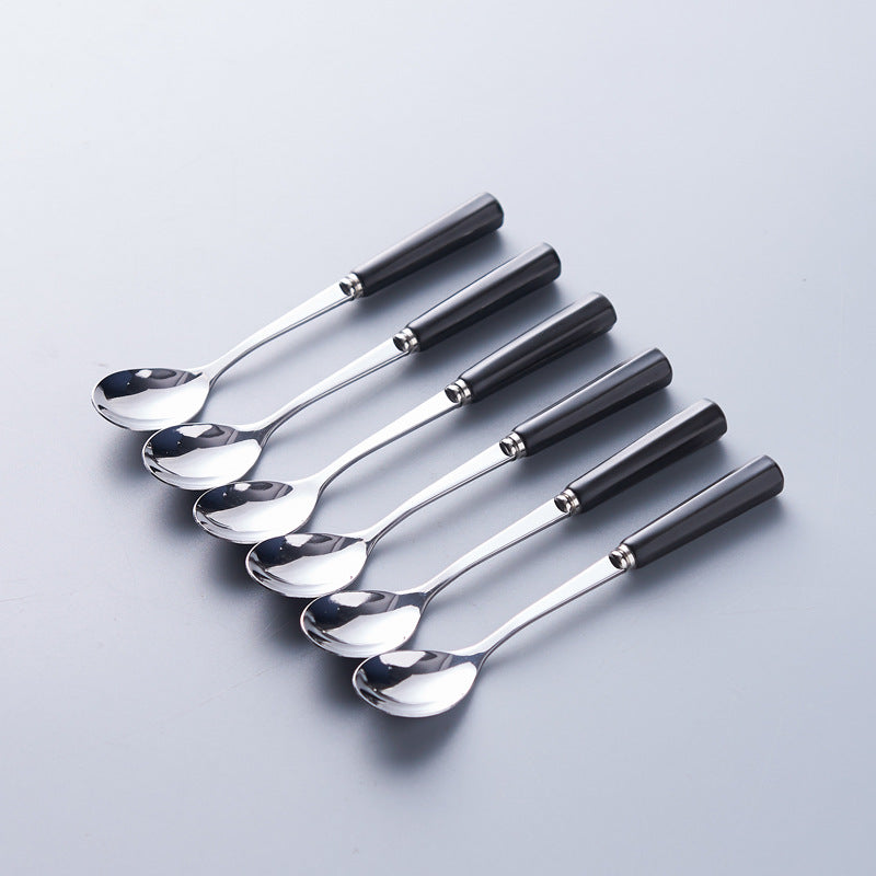 Creative stainless steel fruit fork spoon ceramic storage jar nordic fruit fork spoon household fruit fork storage set