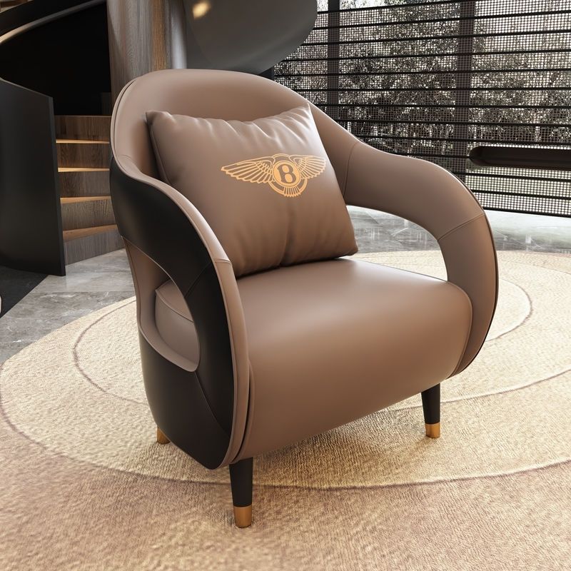 Minimalist commercial reception area casual sofa small round table set hotel reception negotiation table and chairs business leather sofa