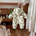 Baby cartoon crawling suit one-piece clothes winter style small month baby boy outwear heattechthickened haki