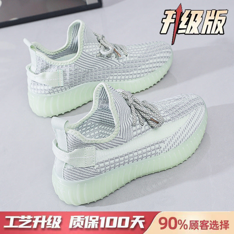 Spring/summer 350 flyknit new arrival: versatile, trendy, casual, athletic, running shoes - soft, flat, sock-style, breathable mesh