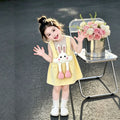Toddler suitsummer summer clothing new arrivalfashionable baby overalls two-piece set clothes casual super cute