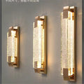 Luxury crystal wall sconce - living room accent, hallway, stairway led minimalist bedroom bedside lamp - gold finish
