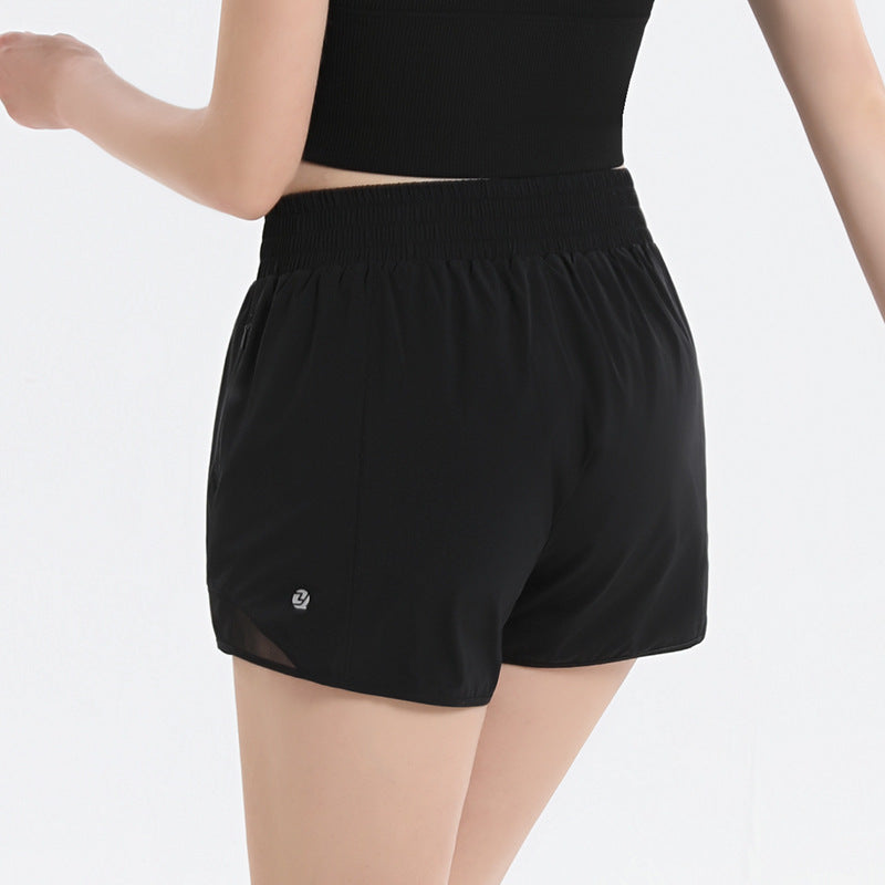 European and american new arrival loose quick-dry athletic shorts women's summer outerwear 3/4 length running cycling double-layer shorts wholesale