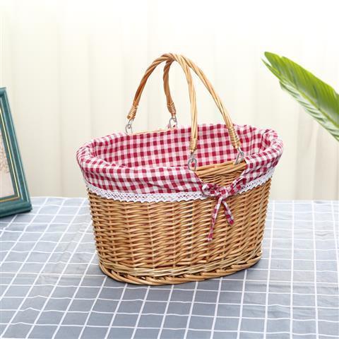 Rattan picnic basket, picking basket, storage basket, shopping basket, bamboo basket, gift basket, wicker fruit basket, hand basket, grocery basket