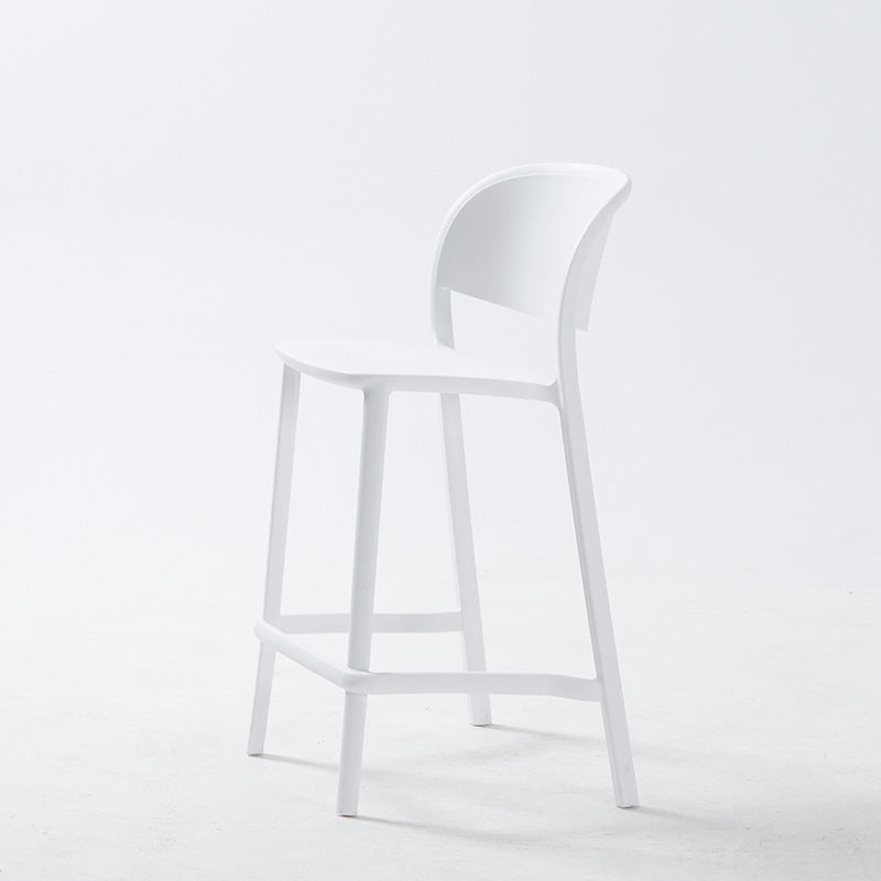 Scandinavian modern casual backrest high chair bar chair stackable outdoor cafe table stool bar chair island chair