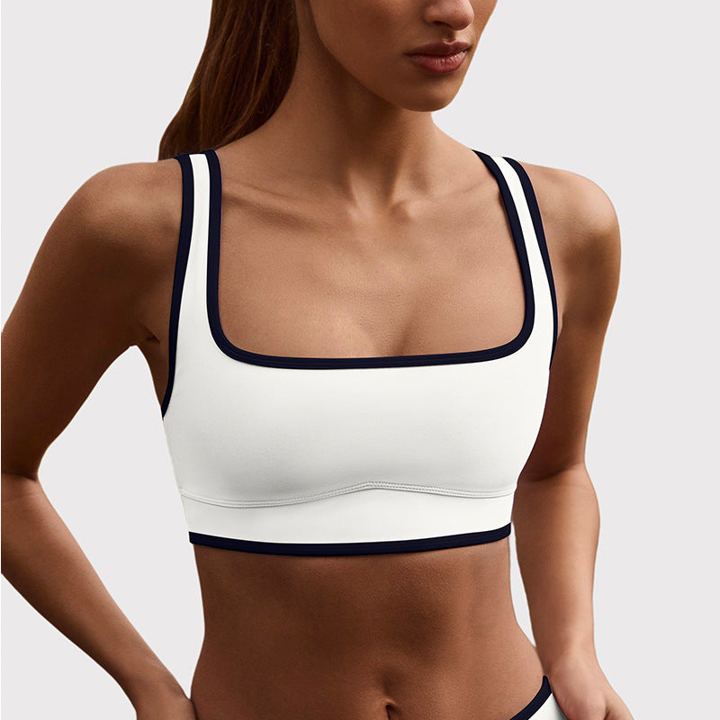 Shockproof with chest pad high elastic brushed fitness tops tennis skirt halter sports intimates short skirt yoga suit for women