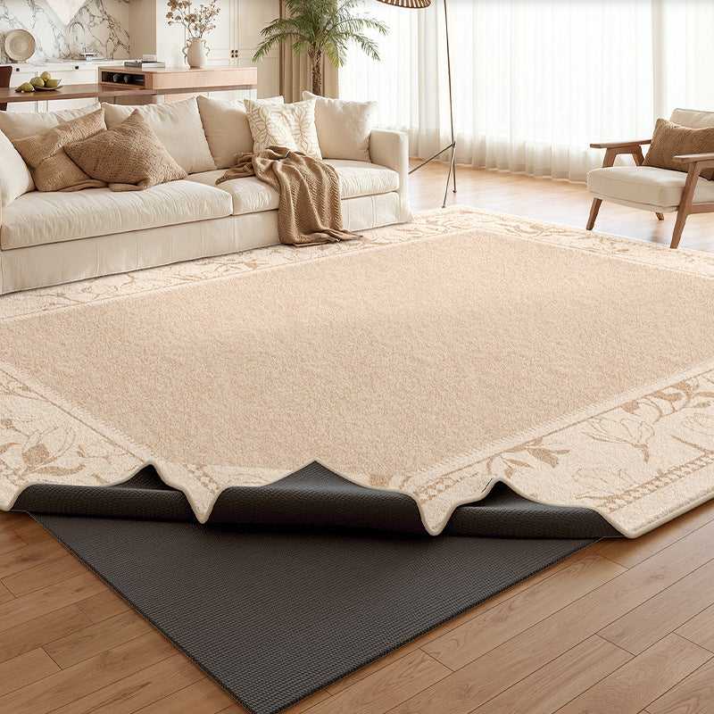 Removable and washable carpet living room medieval cream style no-wash and wipeable double-layer removable machine washable soundproof floor mat for home use