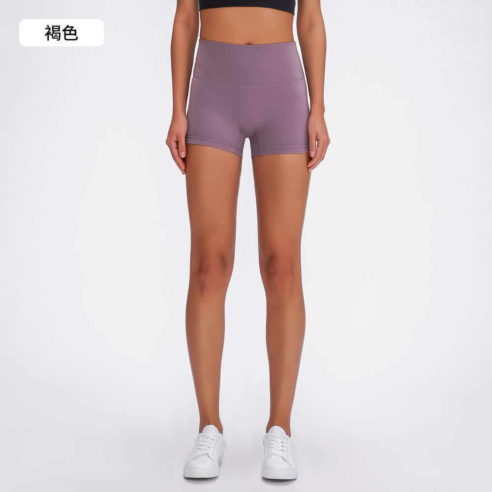 Spring/summer new women's seamless yoga shorts - double-sided brushed training running sports 3/4 length hot pants s2046
