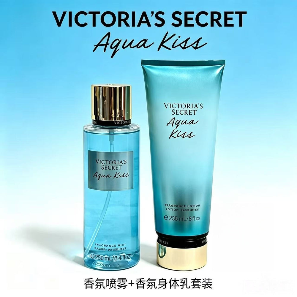 Victoria's secret long-lasting fragrance moisturizing body mist, fresh scent, 236ml + 250ml skincare set