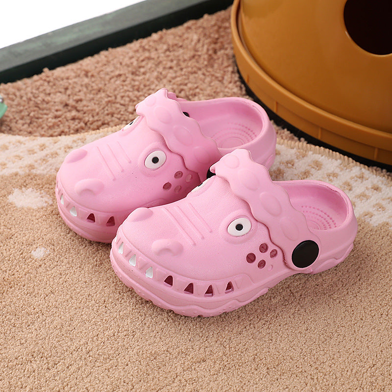 New summer indoor anti-slip korean style baby clogs - cute dinosaur closed-toe sandals for toddlers