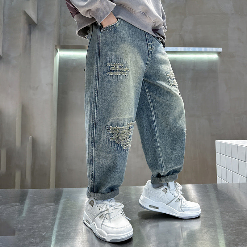 Boys' jeans: new spring/autumn collection - stylish and relaxed fit for older boys. perfect for autumn, these casual trousers offer a modern and comfortable look