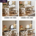 2025 new luxury solid wood vanity table - minimalist bedroom makeup desk with integrated chest of drawers, small storage cabinet, and makeup mirror