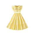 European and american style girls' clothing for export:  spring/summer new arrivals - casual striped flutter sleeve cropped top and skirt set