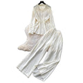 Lazy style pink shirt loose pantstwo-piece set female spring autum light mature waist tie backfashionableelegantsuit