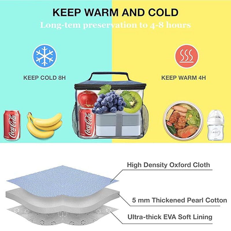 Lunch box bag Bento bag Bento bag Fresh-keeping meal bag Multifunctional portable cold insulation bag with aluminum foil