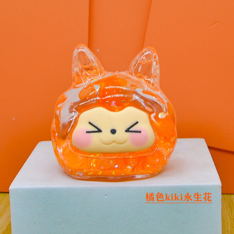 oversized three-dimensional quicksand KIKI shopping mall blind box figure desktop ornament car pendant DIY jewelry accessories