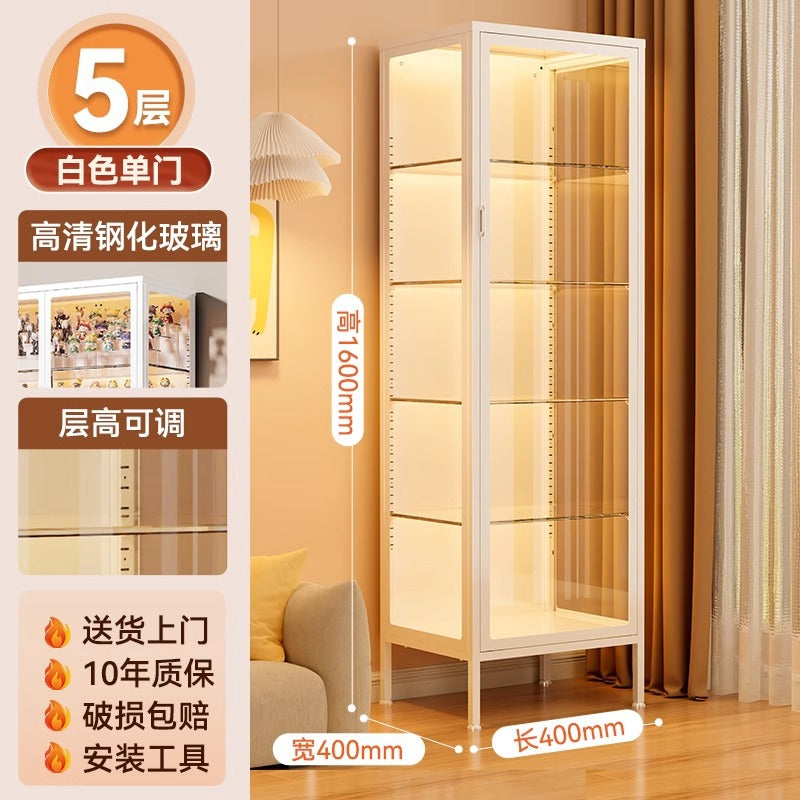 Glass display cabinet, hand cabinet, steel dustproof transparent model storage cabinet, pain cabinet, toy storage cabinet, display bookcase