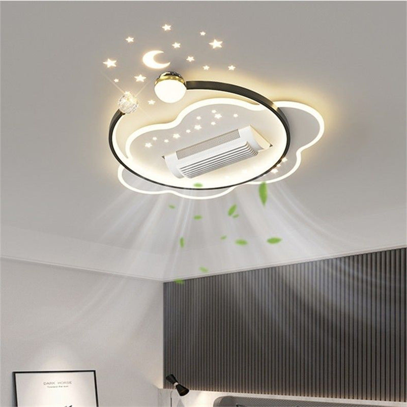 new bedroom light with fan, bladeless fan, voice control, master bedroom ceiling integrated, silent living room fan light