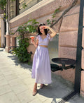 Frenchniche style chic super fairy whitedress women's seaside vacation style scheming cut out small flying sleeves large swing long skirt