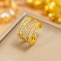 hot-selling design, full of diamonds, inlaid with zircons, exquisite women's openable adjustable rings, popular fashion accessories