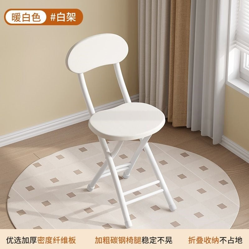 Folding chair folding stool popular simple household dining chair white negotiation chair portable training chair dormitory outdoor chair bamboo