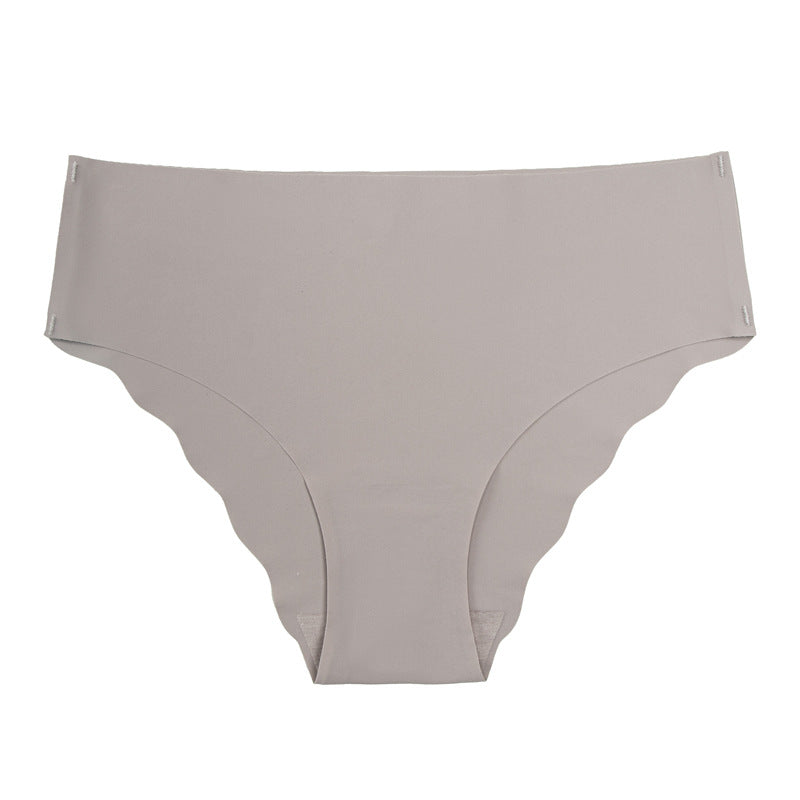 fashionplus size seamless wavy edge underwear for women soft breathable cotton ladies ice silk briefs wholesale