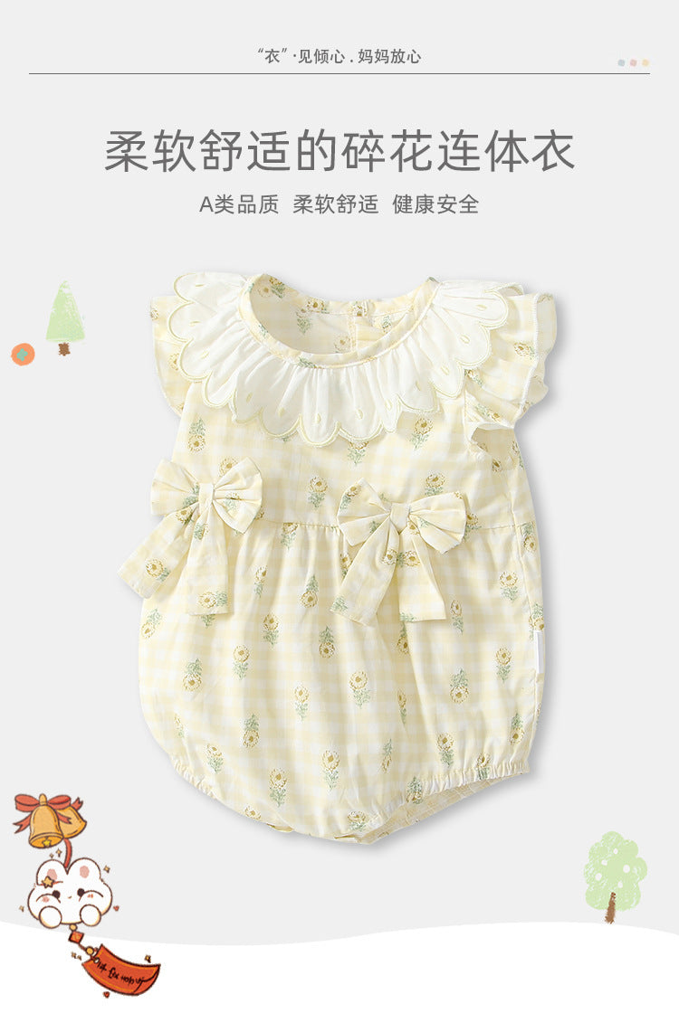 Baby summer romper: adorable, cute, and stylish - sweet princess style, lightweight crawling suit for infants and toddlers