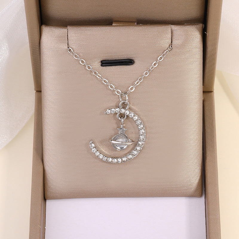 2024 new cross-border e-commerce jewelry: versatile diamond-studded butterfly pendant women's alloy rabbit necklace - wholesale