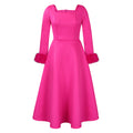 D451 party dress independent station winter elegant elegance fur decoration large skirt dress african dress