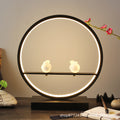 Minimalist modern circle table lamp - bedroom bedside lamp with remote control, creative personalized gift ornament, usb phone charger