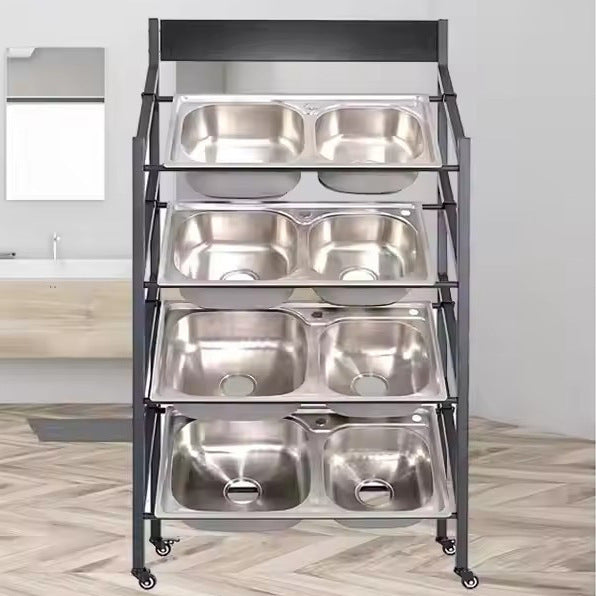 Source Factory Bathroom Washbasin Iron Shelf Kitchen Sink Washbasin Vegetable Basin Storage Display Stand