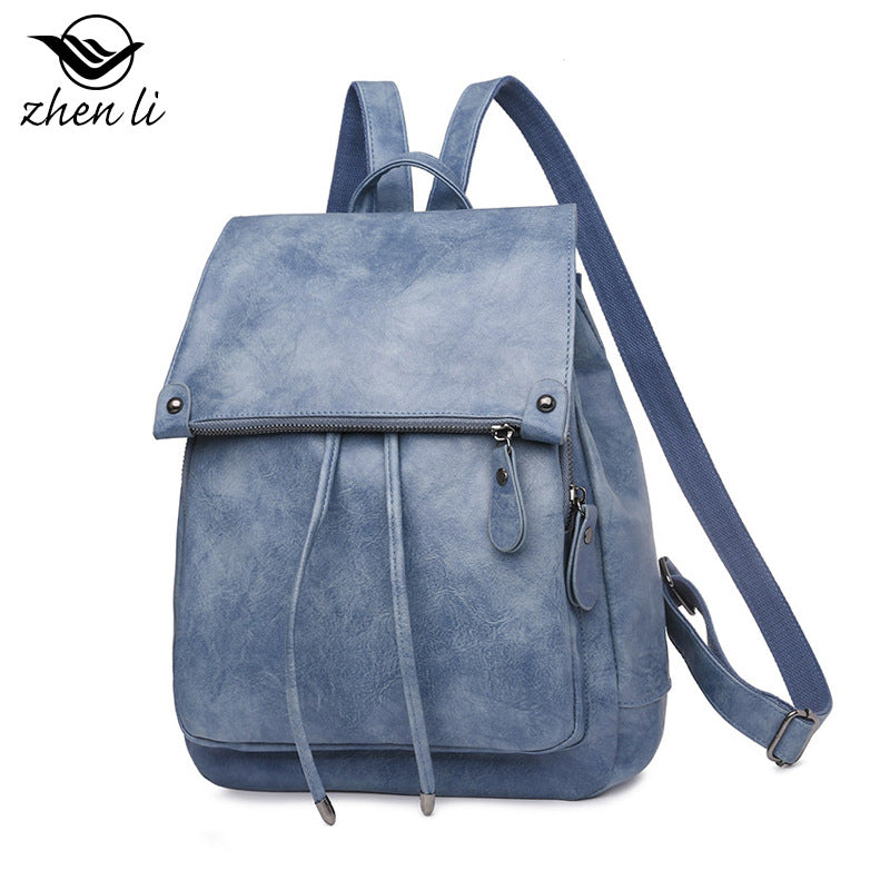 Cross-border women's backpack retro versatile PU soft leather small backpack backpack women's anti-theft travel backpack