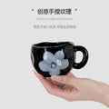 Vintage chic ceramic coffee cup and saucer set - unique design, perfect for gatherings, tea, or everyday use. a cute and thoughtful ceramic gift