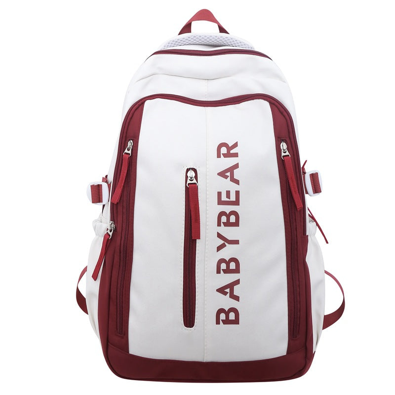 School bag for female college students, Korean version for junior high school students, high school, large-capacity burden reduction backpack for men's middle school students, casual backpack.