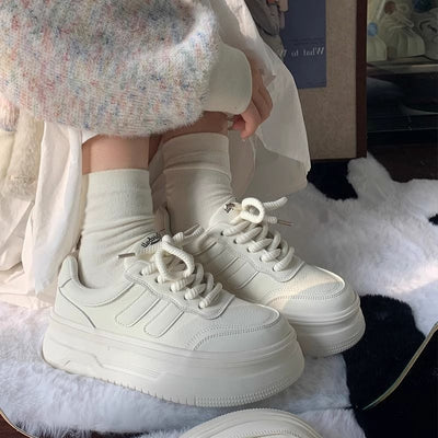 Thick solewhite shoes women's easiest for matchspring & fallplatform shoes2026summer breathable new arrivalpopularbest sellingcasual sports shoes