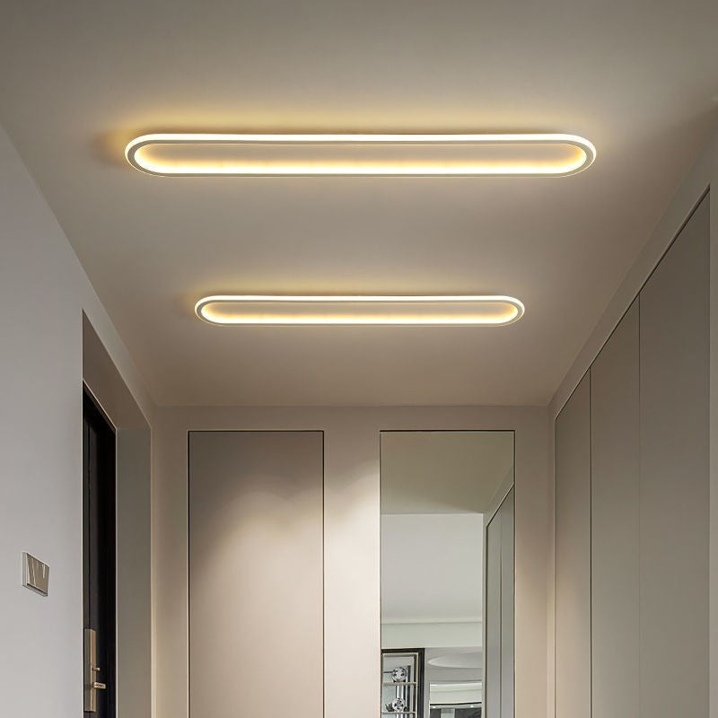 Led linear corridor aisle light - modern minimalist nordic style - ceiling mounted for stairways, balconies, entryways, and closets