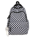 Niche style american graffiti junior high school and college students large capacity backpack stylish checkerboard grids high school student backpack