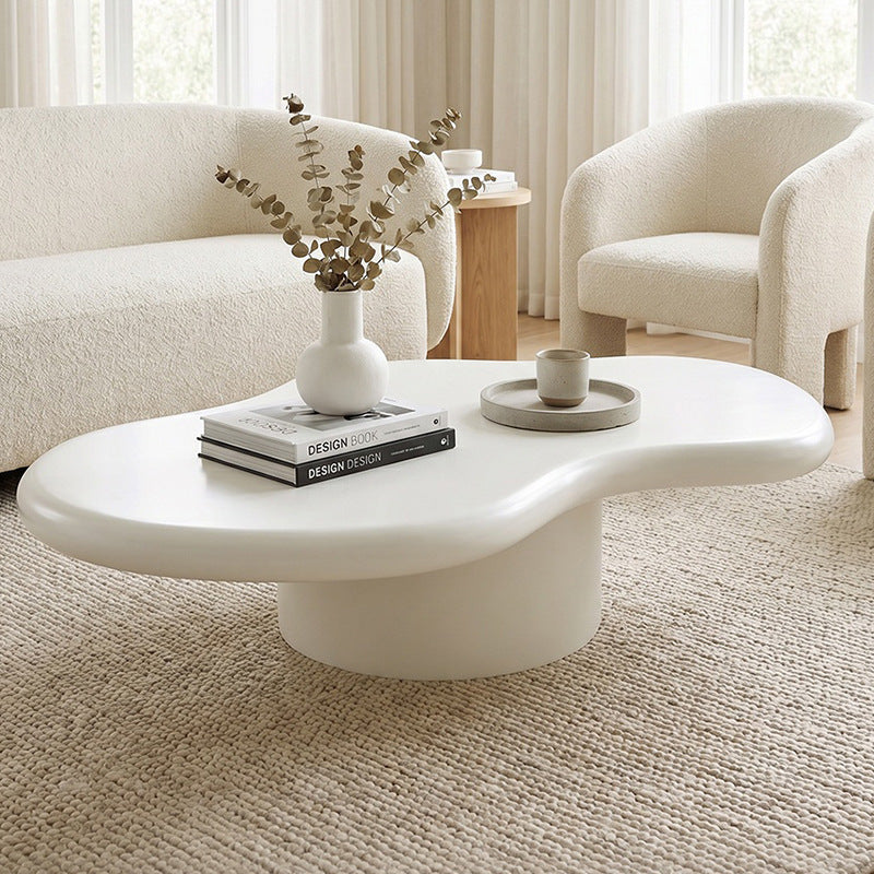 Microcement tea table mdf living room coffee table wabi-sabi style export creamy minimalist creative small apartment coffee table