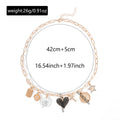 European and american cross-border women's heart necklace - trendy star & cross pendant - fashionable & versatile vacation style necklace