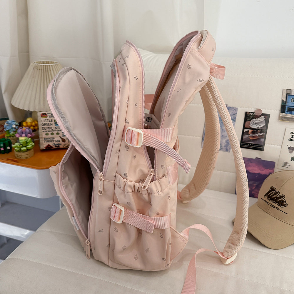 Japanese ginkgo leaf high-value backpack - stylish school bag for middle and high school students, women's casual, fresh, sweet, and large capacity backpack