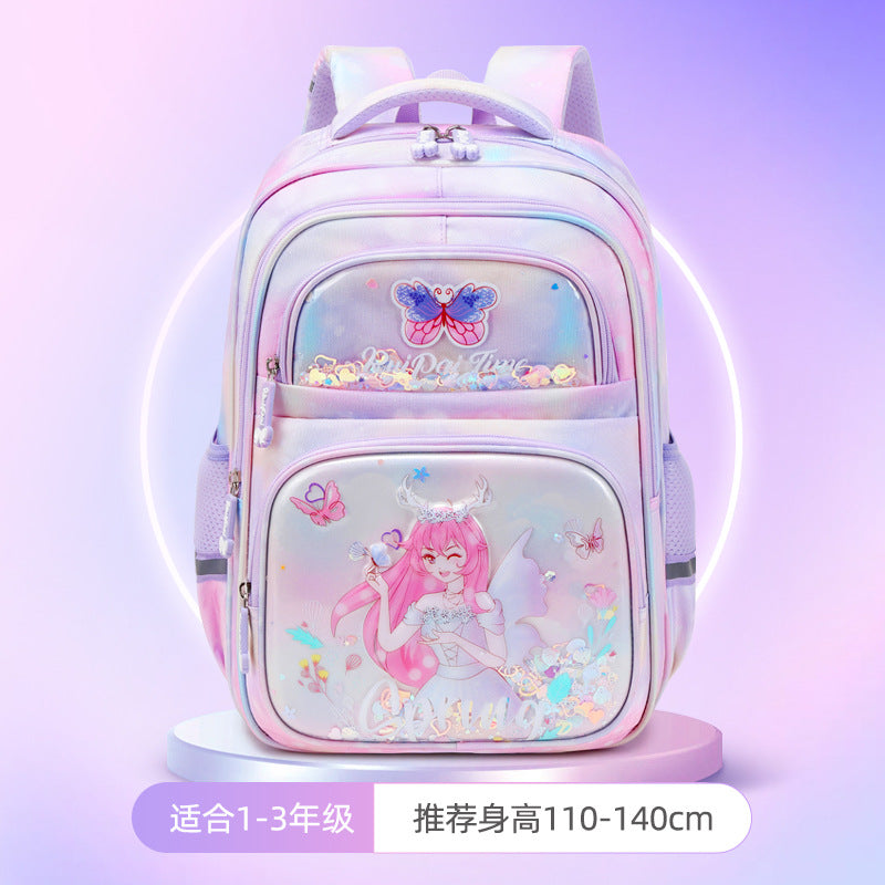 Rui brand children's schoolbag for girls in grades 1-2, large-capacity burden reduction cartoon for primary school girls, new and lightweight models for girls in 2024
