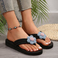 Trendy fashion flip-flops for women, spring/summer 2024, floral comfort beach sandals, thick sole slides, flat, plus size