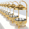 Luxury pattern stainless steel buffet warmer - 8l hanging lid buffet stove - hotel-grade insulated pot