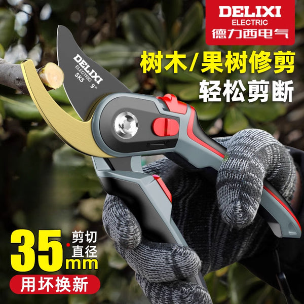 Delixi Electric pruning shears flowers and fruit trees grafting special gardening scissors cut thick branches garden tools wholesale