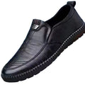 Men's leather dress shoes - soft leather, business casual, mid-aged & elderly, soft sole, spring 2025 new collection, plus size, black, anti-slip, dad shoes