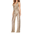Ready-to-ship european and american new arrivals:   summer cross-border sleeveless halter sequin jumpsuit for women