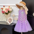 Girls' mermaid dress summer outfit  new style halter sequin fishtail sundress