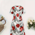 wholesale women's short-sleeved dresses, fashionable women's dresses for spring, summer, and autumn, new cross-border printed designs